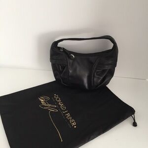 Donald J. Pliner Women's Small Purse Leather Hobo Zipper Pocket Evening Bag EUC